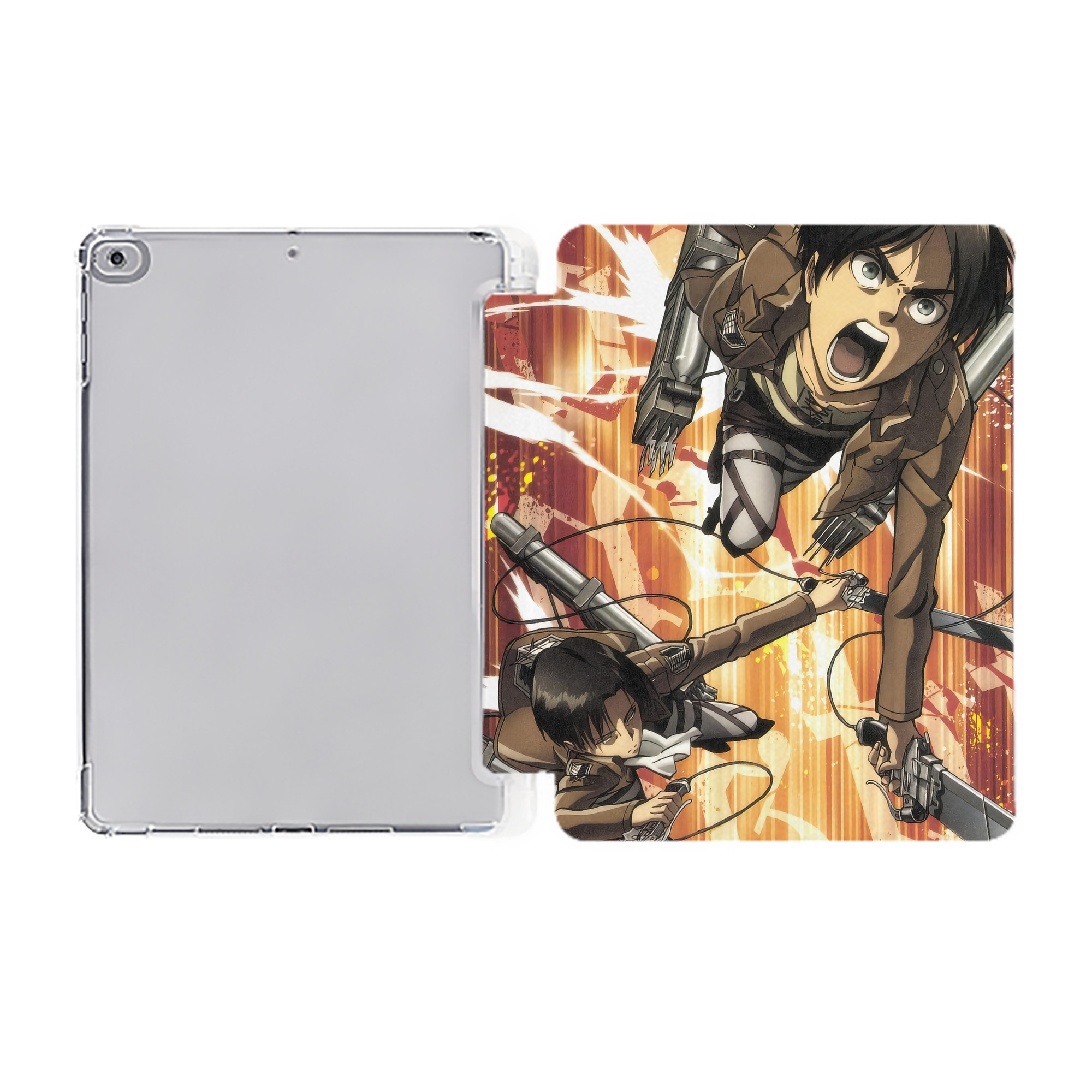 （画像用） 進撃の巨人 Attack on Titan IPad ケース ペン収納付き 三つ折りスタンド PUレザー×シリコン 対応機種9.5/10.5/10.9インチ